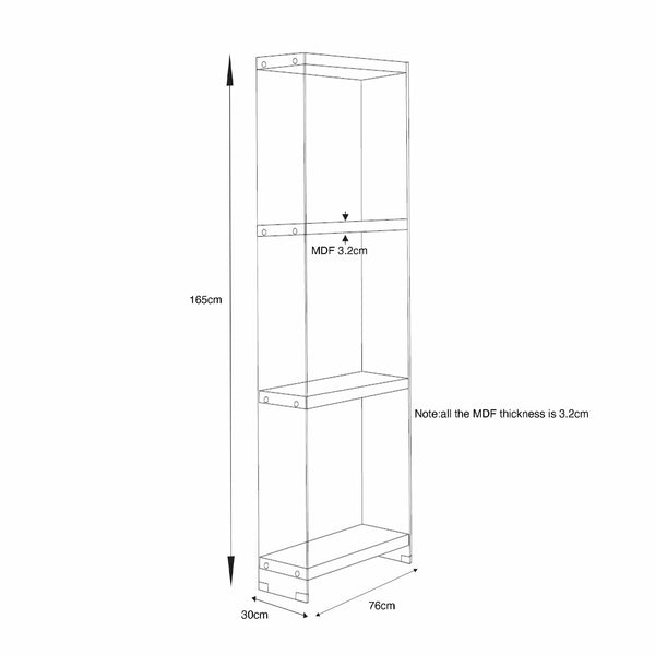 Decofurn Furniture | port-bookcase | Dimensions